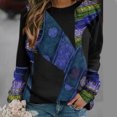 thumbnail image 1 of CEHVOM Mode Femmes Imprimé Manches Longues Confortable Respirant T-Shirt Col Rond Hauts, 1 of 6