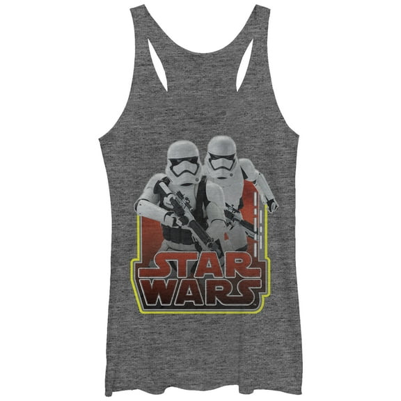 Women's Star Wars The Force Awakens First Order Stormtroopers Racerback Tank Top Gray Heather Medium