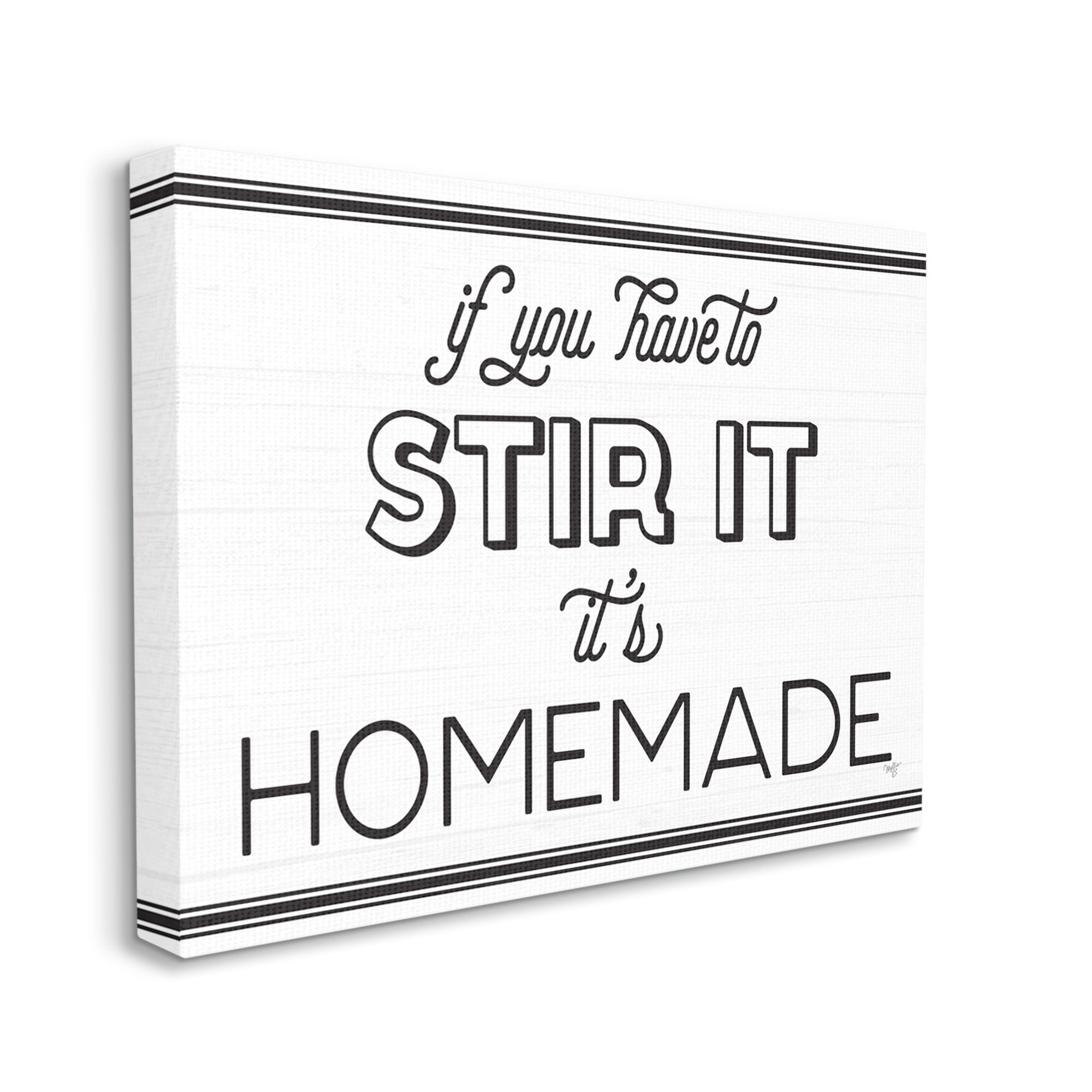 Stupell Industries Homemade If Stirred Humorous Cooking Kitchen Vintage Phrase Graphic Art Gallery Wrapped Canvas Print Wall Art, Design by Mollie B.