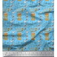 thumbnail image 1 of Soimoi Blue Poly Georgette Fabric Text & Peanut Butter Food Decor Fabric Printed Yard 52 Inch Wide, 1 of 6