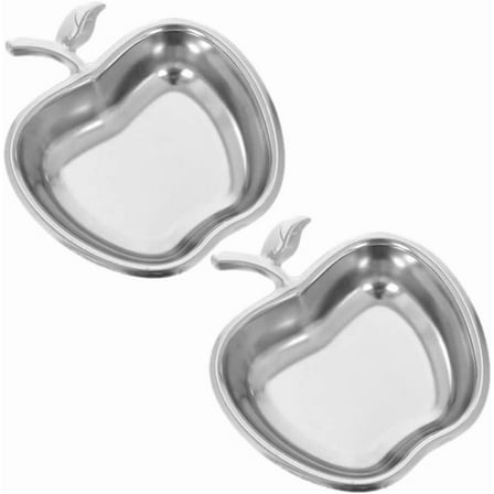 ABCISI 2pcs Dipping Sauce Dish Stainless Steel Apple Shaped Ramekin Sushi Dipping Bowl Melamine Small Sauce Bowl Vinegar Soy Seasoning Dishes