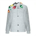 thumbnail image 6 of successthop Womens Christian Funny Shirts Light Bulb Long Sleeve Top Collar Button Down Cardigan Print Clothes Gray S, 6 of 6
