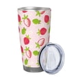 thumbnail image 2 of Salouo Hand Drawn Strawberry Print 20oz Tumbler with Lid,Stainless Steel Vacuum Insulated Tumbler Durable Insulated Coffee Mug Thermal Cup with Splash Proof Sliding Lid-Straw Two-piece Set, 2 of 8