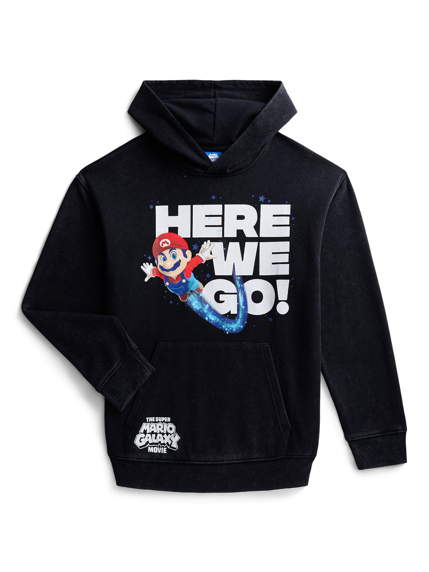 The Super Mario Galaxy Boys Mineral Wash Graphic Hoodie, Sizes 4-18