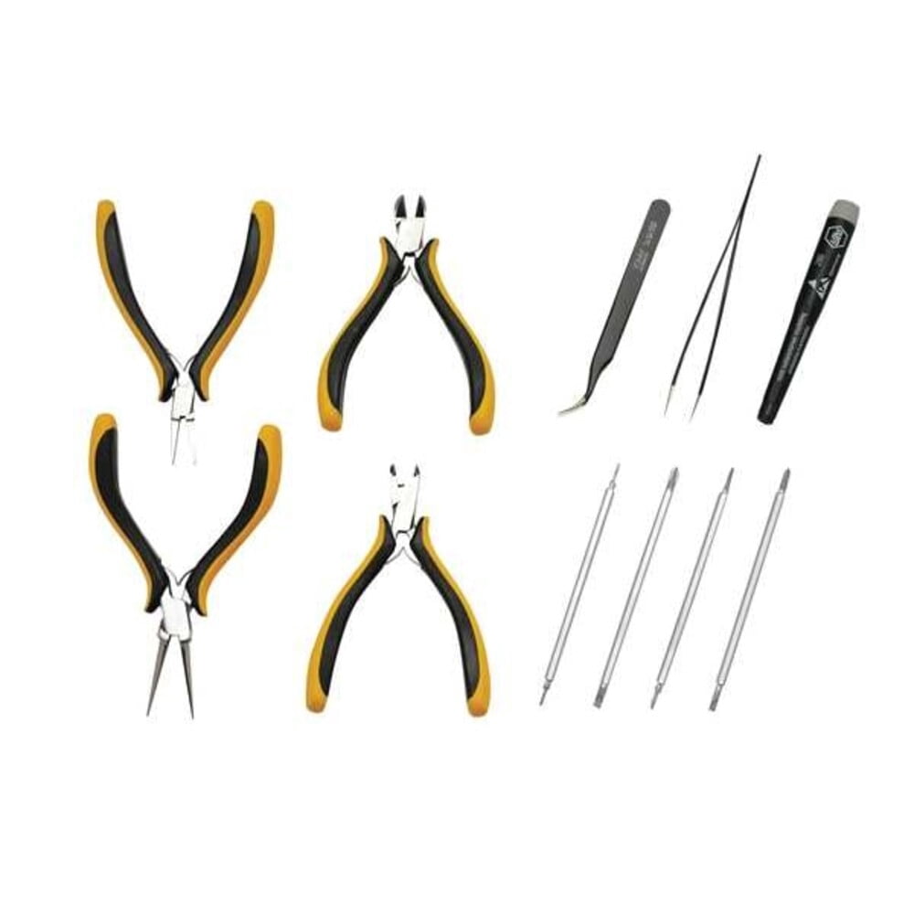 Wiha 4 3/4 in Bent Needle Nose Plier ESD Safe Dissipative Handle 32744