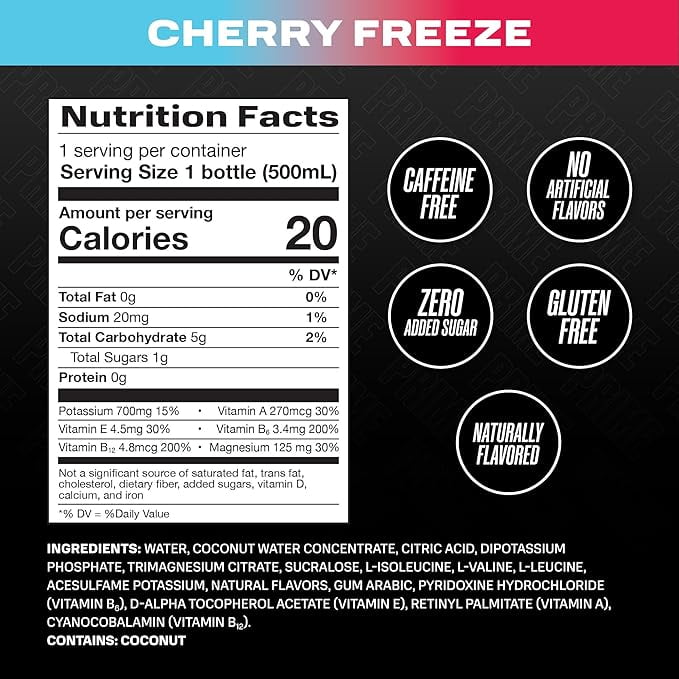 Prime Hydration Sports Drink Berry Freeze,Future Freeze & Cherry Freeze VARIETY PACK, Electrolyte Enhanced,250mg BCAAs,Antioxidants,Low Sugar, 16.9 FL OZ (6 PACK)