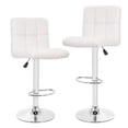 thumbnail image 3 of Raye Faux Leather and Metal Bar Stools - Set of 2, White, 3 of 10