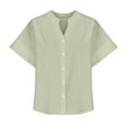 thumbnail image 6 of Wlynlyn Button down Shirts for Women Roll up Short Sleeve Shirts Collared V Neck Blouses Business Casual Work Tops, 6 of 6