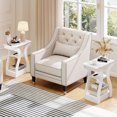 thumbnail image 2 of Gymax End Tables w/Charging Station Set of 2 3-Tier Side Tables w/USB Ports & Outlets White, 2 of 9