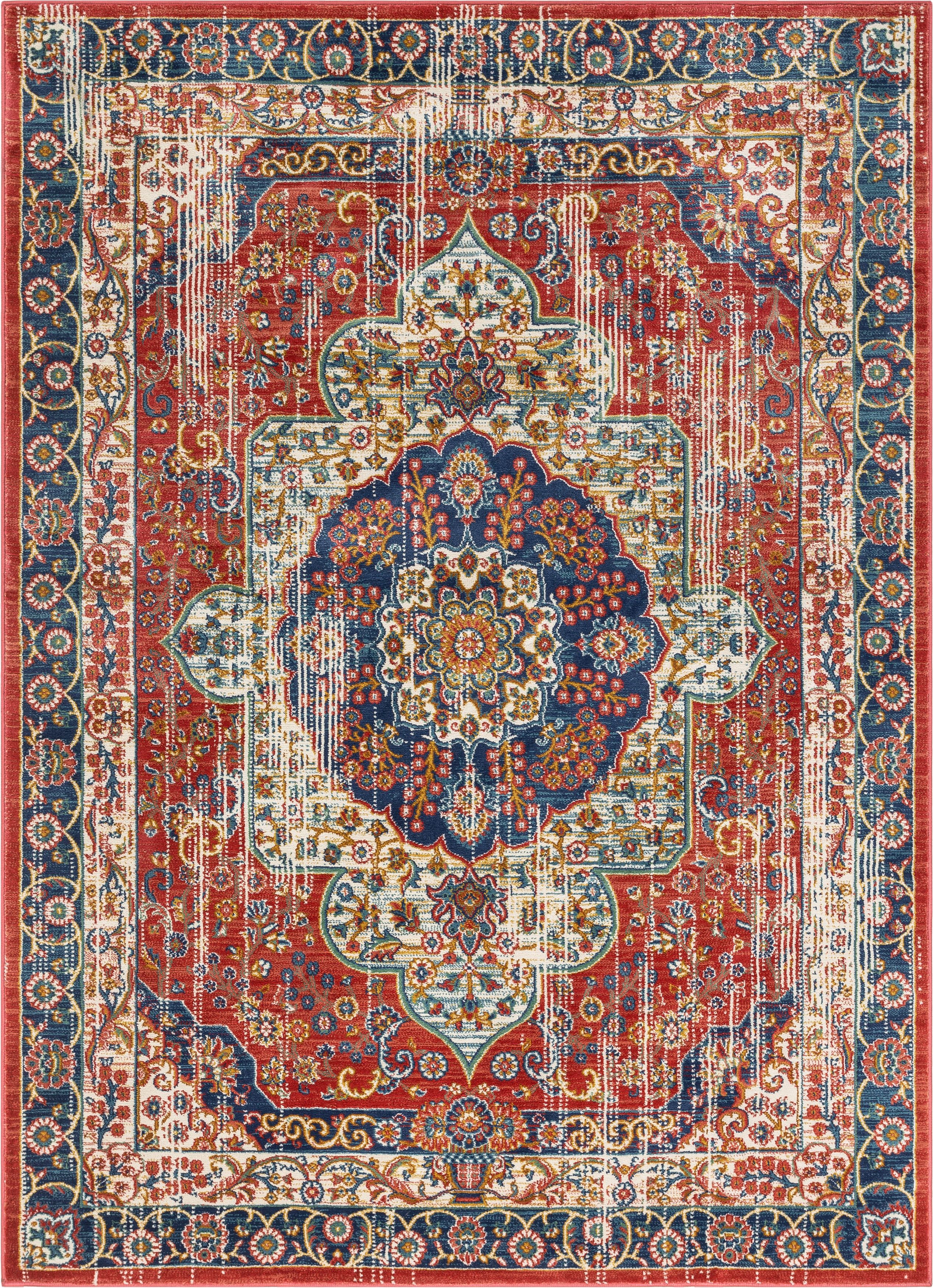 Well Woven TU-20-4 Tulsa Alisha Crimson Traditional Persian Medallion Area Rug - 3 ft. 11 in. x 5 ft. 3 in.