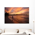 thumbnail image 1 of Fiery Sunset over Water Wall Mural by Wallmonkeys Peel and Stick Graphic (48 in W x 32 in H) WM187262, 1 of 4