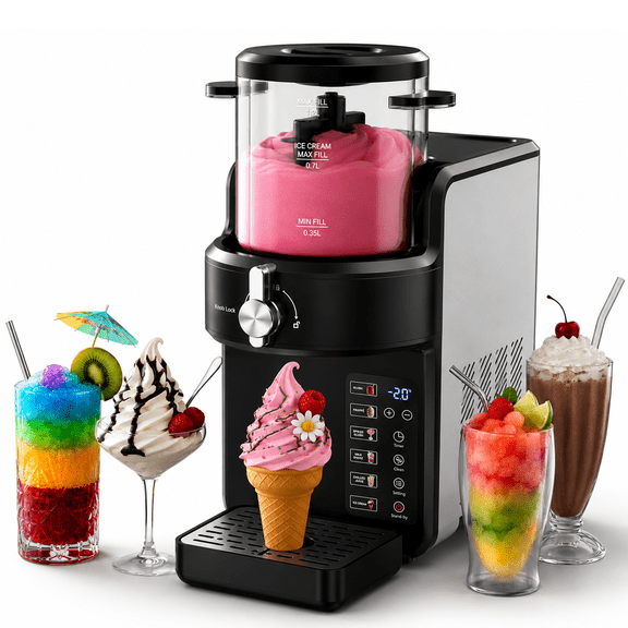 1.5L Slushie Machine & Soft Serve Ice Cream Maker with Rapid Freezing, Frozen Drink Machine, Slushy Machine, Margarita Machine for Home