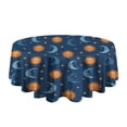 thumbnail image 5 of Blue Sun Moon Star Pattern Round Tablecloth 60"x60",Wrinkle Wipeable Table Cloth for Kitchen Dining Room Picnic Patio Party, 5 of 6