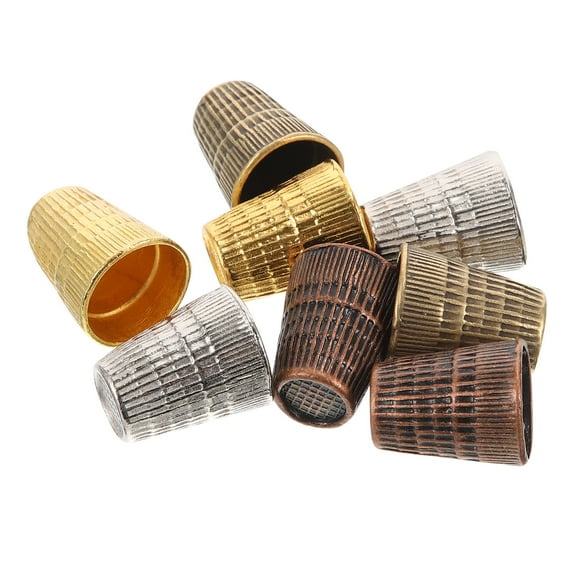 OUNONA 8pcs Copper Sewing Thimble Convenient Finger Protector Vintage Style Finger Thimble Sewing Accessory