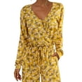 thumbnail image 4 of Doublju Womens Sexy V Neck Long Sleeve Waist Band Jumpsuit With Plus Size, 4 of 4