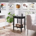 thumbnail image 5 of Table with Drawer Black End Table Narrow Bedside Tables with 2-Tier Storage Shelves Versatile Night Stand for Living Room, Bedroom，Easy Assembly, 5 of 7