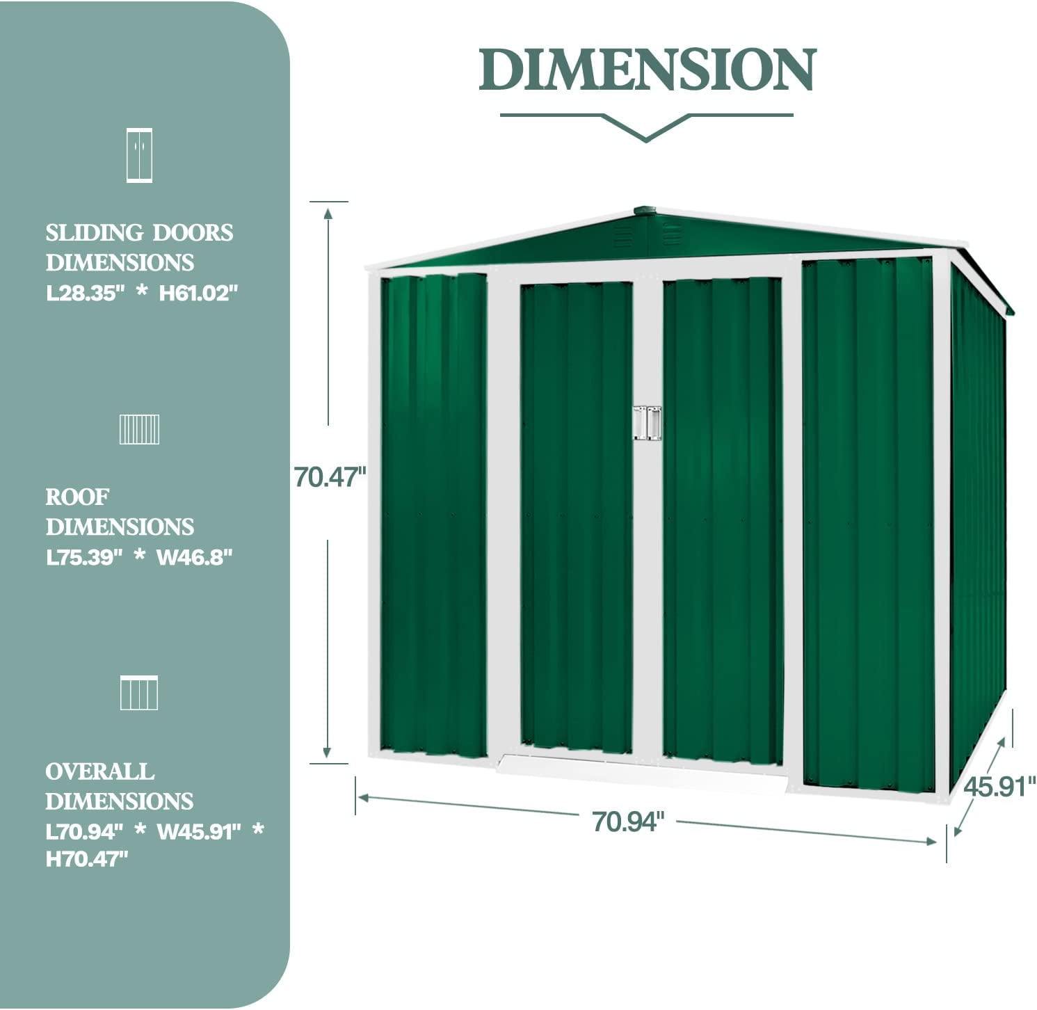 Buy SOLAURA 6'x4' Outdoor Metal Storage Shed Backyard Garden Tool