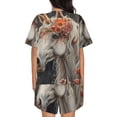 thumbnail image 6 of Fotbe Vintage Floral White Horse Print Pajama Set for Women 2 Piece Loungewear Short Sleeve Tops and Shorts Set Soft Sleepwear-3X-Large, 6 of 7