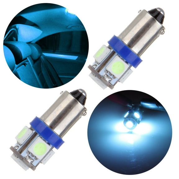 cciyu BA9S 5-5050-SMD Ice Blue Instrument Cluster Dash Panel Lights Super Bright:Bulbs 2PCS
