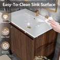 thumbnail image 6 of Demi Bonn 30 Inch Bathroom Vanity with Sink - Floor - standing, soft - closing drawers, oak finish, ceramic sink, stable & spacious, white., 6 of 7