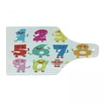 thumbnail image 1 of Number Cutting Board, Joyful Comic Numerals with Mathematical Characters Cartoon, Decorative Tempered Glass Cutting and Serving Board, Wine Bottle Shape, Multicolor, by Ambesonne, 1 of 1