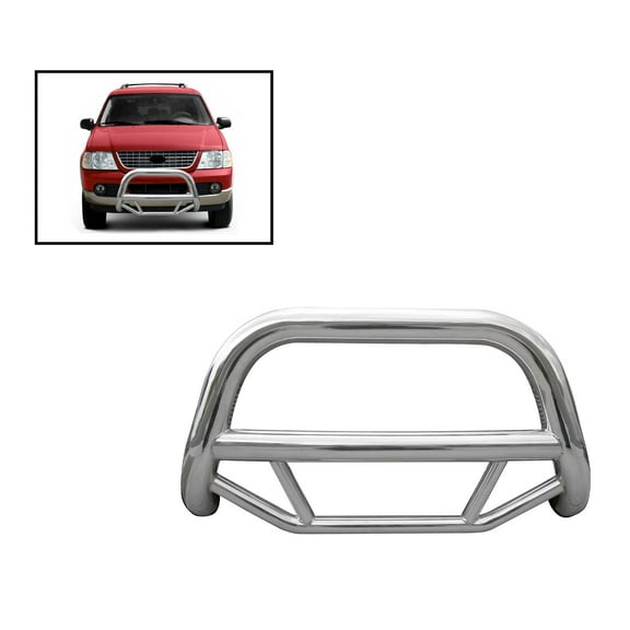 Black Horse Max Bull Bar No Skid Plate Stainless Steel Compatible with 2002-2005 Ford Explorer|2002-2005 Mercury Mountaineer-MBS-FOB2901