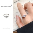 thumbnail image 1 of Anillo que no se decolora, anillo abierto de lujo ligero de moda femenina, joyería de circonita, anillo de plata esterlina 925, 1 of 1
