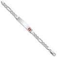thumbnail image 2 of White Sterling Silver bracelet Medical Figaro Red 7 in mm, 2 of 4