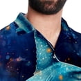 thumbnail image 5 of Starry Shark Men's Short Sleeve Casual Printed Button Down Beach Shirt Summer Unisex Top, 5 of 6