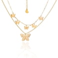 thumbnail image 1 of Collar Doble CYRA Dorado con Dijes Mariposas, 1 of 2