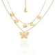 thumbnail image 1 of Collar Doble CYRA Dorado con Dijes Mariposas, 1 of 2