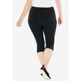 thumbnail image 3 of Woman Within Plus Size Petite Capri Pull-On Stretch Knit Cotton Spandex Leggings, 3 of 6