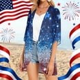 thumbnail image 6 of JULMCOMO American Flag Lightweight Cardigans for Women Red White Blue Half Sleeve Independence Day Kimono Cover Ups Summer Tops Royal Blue L, 6 of 6