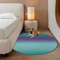 thumbnail image 2 of Teal Purple Ombre Round Area Rug 6Ft Washable Circle Rugs for Bathroom Office, Modern Gradient Abstract Art Non-Slip Carpet Floor Mats Indoor Outdoor Carpet Runner Aesthetic Home Decor, 2 of 8
