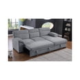 thumbnail image 3 of Kipling II 92.5"W Light Gray Chenille Sleeper Sectional Storage Cupholder USB, 3 of 6