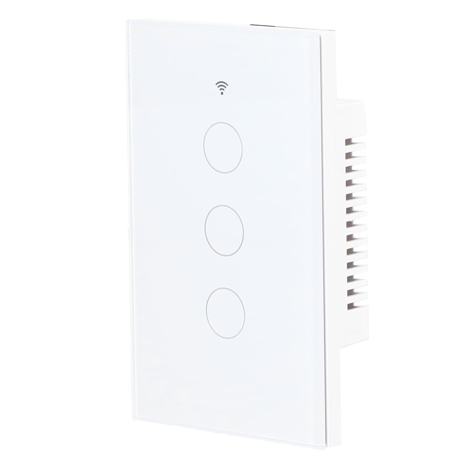BIMZUC Intelligent Light Touch Switch Remote Control 3 Gang American Type Zigbee Home Automation Wall Switch Panel 100-240V White (15 cm / 5.91 inches)