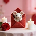 thumbnail image 4 of QenASHaing Needle Felted Mouse, Valentine's Day Gift, Charming Handmade Valentine Felt Mice Figurines, Felt Mouse Ornaments Tiered Tray Tabletop Decor, for Festive Home Car Decor, 4 of 8