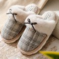 thumbnail image 3 of Zapatillas de algodón para mujer, pantuflas peludas cálidas para el hogar, para uso exterior, antideslizantes, para interiores, medio deslizamiento, invierno, 2024, 3 of 5