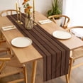 thumbnail image 3 of Table Runner 48 Inches Long for Kitchen Dining, Dark Brown Wooden Dresser Scarf Farmhouse, Dining Table Decorations for Wedding/Parties, Vintage Western Country Wooden Board 13 x 48 In, 3 of 8