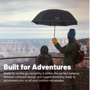 Weatherman Umbrella - Collapsible Umbrella - Windproof Umbrella Resists Up to 55 MPH Winds (Black)