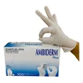 thumbnail image 3 of Guantes descartables Ambiderm Plus color blanco talle L de látex con polvo x 100 unidades, 3 of 5