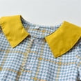 thumbnail image 4 of CHEEREAM kids Baby Girls Casual Dress Toddler Short Sleeve Doll-Collar Dress Plaid Sundress for Spring Summer 1-8 Years Blue 5 Years, 4 of 7