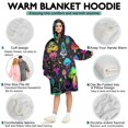 thumbnail image 5 of Colorful Mushroom Star Black Pattern Wearable Oversized Blanket,Wearable Blanket Hoodie for Adults,Cozy Hooded Blankets with Super Pockets,Super Warm Fuzzy Pullover for Women & Men, 5 of 6