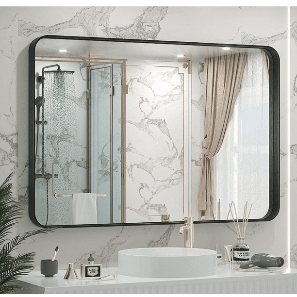 Black Bathroom Mirror for Wall, Brightify 40x30 Inch Rectangle Black