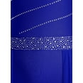 thumbnail image 7 of Hansber Women's One Shoulder Lyrical Dance Dress Flared Sleeve Leotard Dress Contemporary Dancewear Blue XXL, 7 of 7