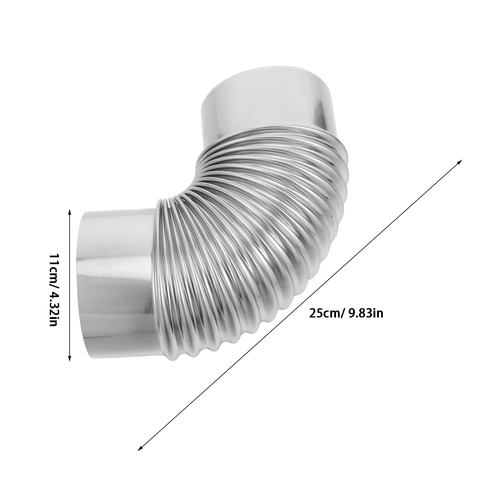 BESTYASH Double Layer Insulated Stainless Steel Stove Pipe Elbow Vent Connector for Fireplace and Stove Use