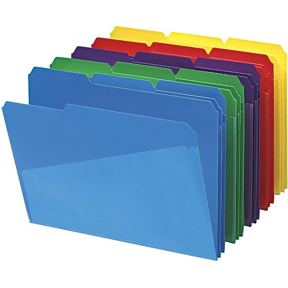 Smead Polypropelene Folder with Pocket, Letter, 1/3 Cut Tab, Assorted Colors, 30 Per Box (10540)