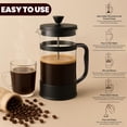 thumbnail image 2 of Utopia Kitchen Borosilicate Glass French Press Coffee Maker 34 Oz, Heat-Resistant Cafetiere & Tea Maker, Thickened Glass Coffee Press for Travel and Camping, Black, 2 of 7