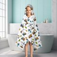 thumbnail image 6 of Cartoon Construction Vehicles Mountains Hooded Bath Towel，50"x30" for Ages 3 To 12 Kids, Quick Dry Lightweight Soft Microfiber Hood Beach Towel Cover Up for Kids, 6 of 7