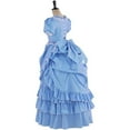 thumbnail image 4 of Victorian Bustle Striped Ball Gown Women's Vintage Civil War Southern Belle Walking Dress, 4 of 8